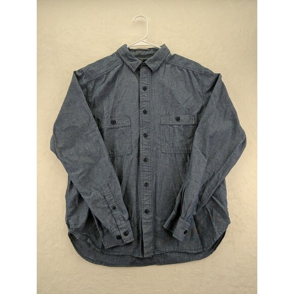 Mountain Hardwear Denim Chambray Long Sleeve Button Up Shirt Mens Medium - Picture 1 of 10